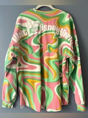 Spirit Jersey Walt Disney World Abstract Swirl Print Long Sleeve Top